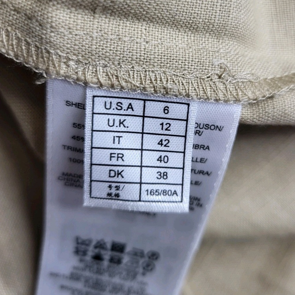 Brooks Brothers‎ Size 6 Beige Linen Cotton Cottagecore Crochet Dress. - Picture 10 of 13